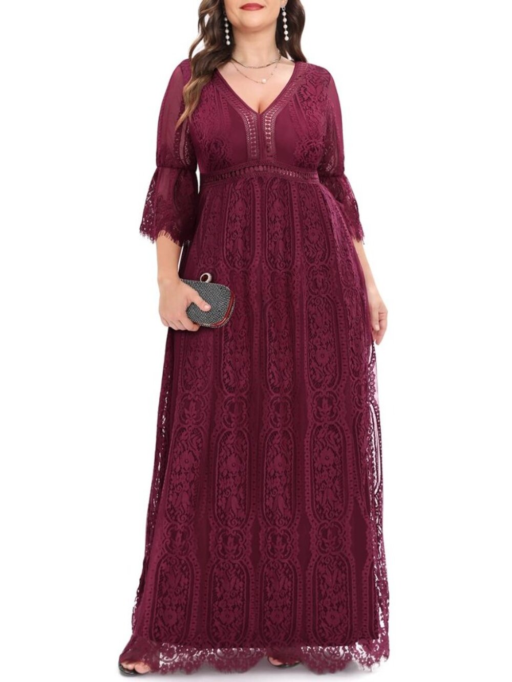 Plus Size Wedding Dresses Boho Lace Formal Bohemian Fall Long Dress